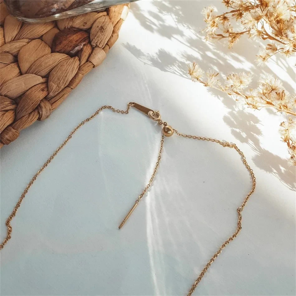 eManco 6MM Heart Dainty Initial DIY Necklace Gold Color Letter Choker Necklace For Women Pendant Jewelry Gift