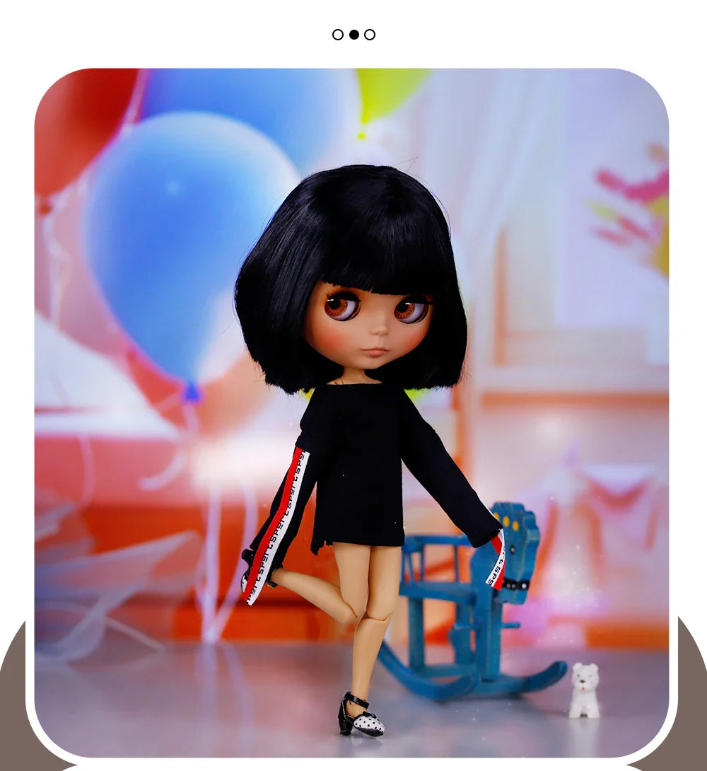 ICY DBS Blyth Doll Tan Skin Matte Face With Eyebrows Special Price 1/6 BJD JOINT body Neo Christmas Gift Anime