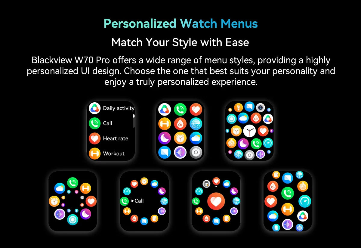 Blackview W70 Pro Sports Fitness Smart Watch 2.01 Screen Bluetooth Talking Watch LED Flashlight Outdoor Smart Watch With Compass