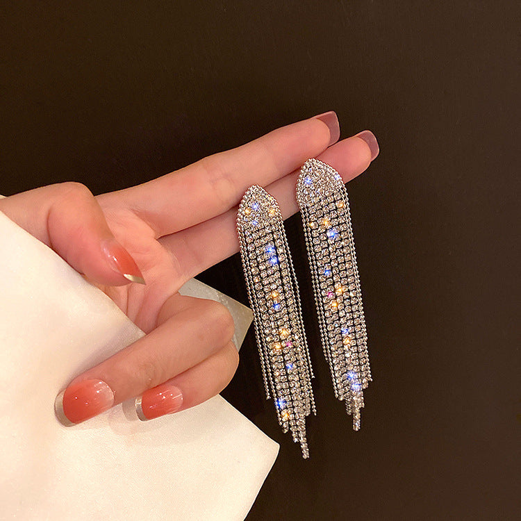 Geometric Triangle Earrings European and American Fashion Long Tassel