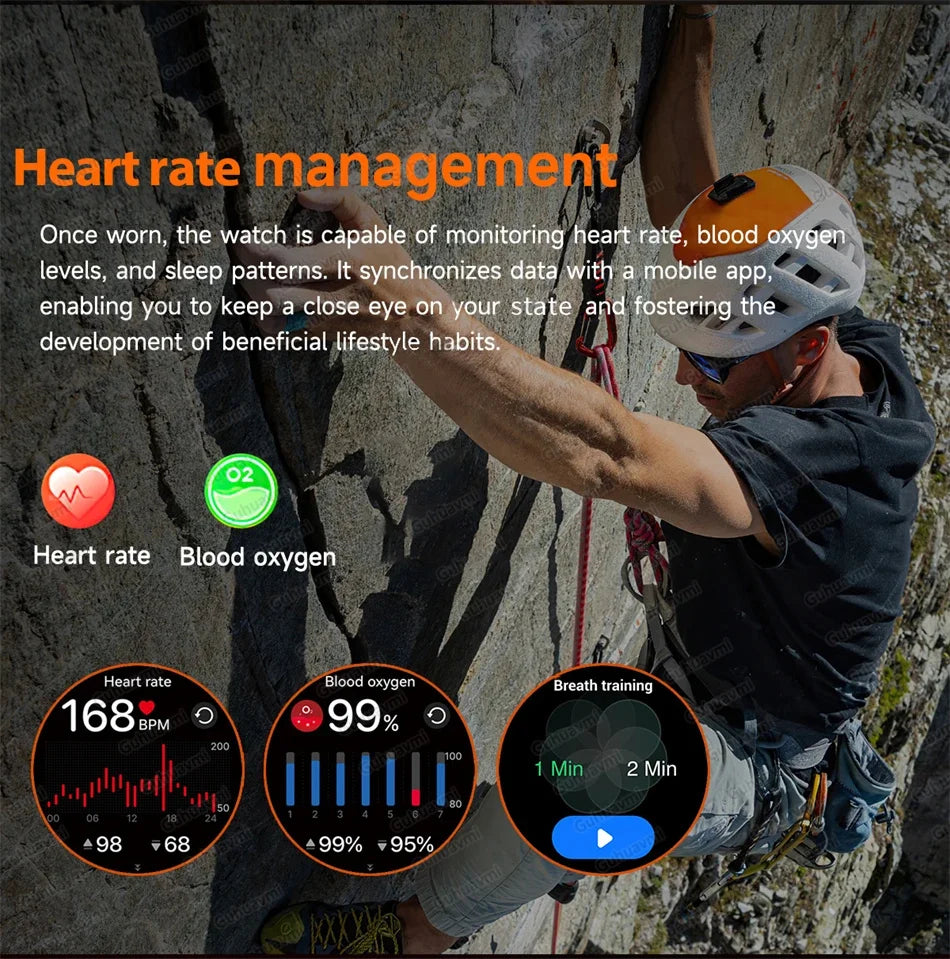 New Men Military Outdoor 1000mAh Battery Smart Watch GPS NFC Watches 3ATM Waterproof Swim 1.7-inch HD Bluetooth Call Smartwatch