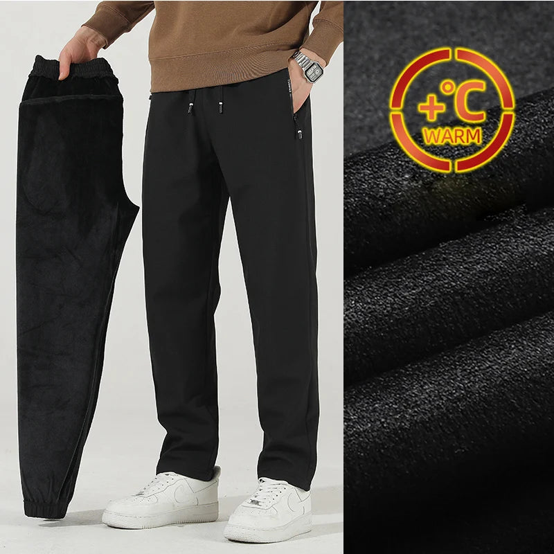 Men's Winter Warm Padded Sports Pants Waterproof Outdoor Rushing Pants Casual