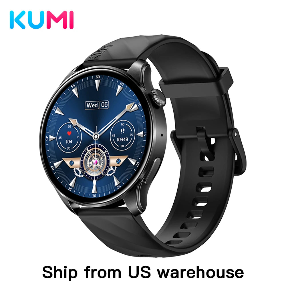 KUMI GW3 Pro Smartwatch 1.43" AMOLED IP68 Waterproof Bluetooth 5.2 Fitness Tracker Heart Rate Blood Oxygen Monitor