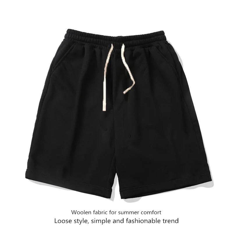 European shorts for men plus size for middle-aged and young loose and versatile five quarter pants breathable beach pants studen