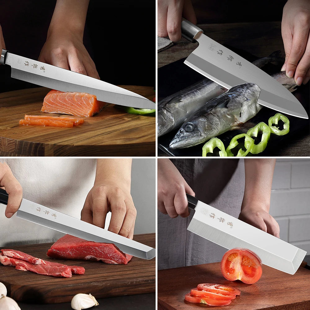 Japanese Salmon Sashimi Knife Professional Meat Cutting Sushi Cooking Knives Kitchen