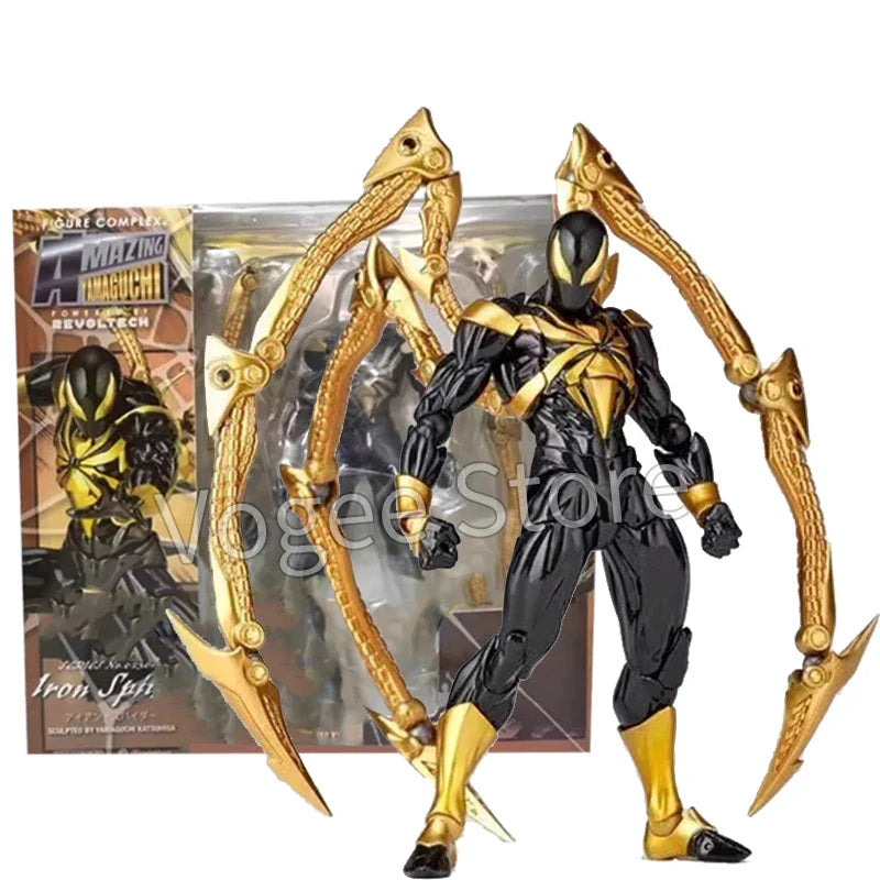 Iron Spider AMAZING YAMAGUCHI Spider Man Peter Parker Black Red KAIYODO Action Figure Statue Model Collectible Kids For Toy Gift