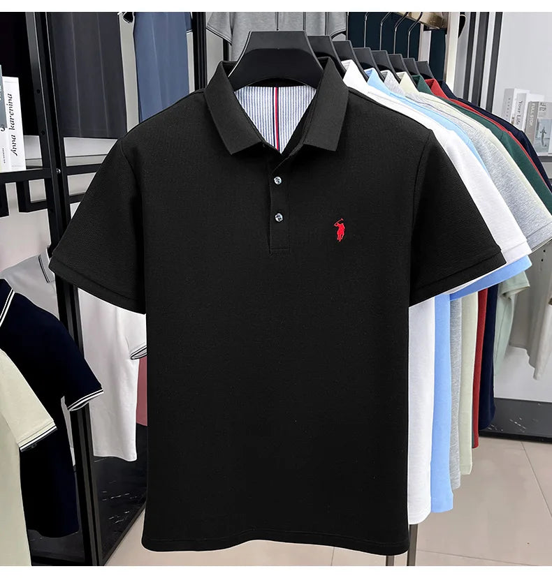 100% pure cotton high-end brand men's short sleeve polo shirt summer fashion original pony embroidery golf Paul  casual T-shirt