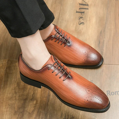 Men Formal Shoes Trendy Stylish Daily Brogue Carving Casual Shoes For Young Adults