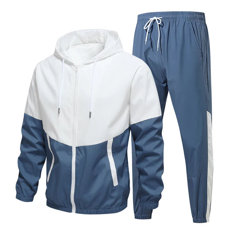 CHRLCK Men's Running Sportswear Suits Breathable Clothes Sports Joggers Training Gym Fitness Tracksuit Sets Men