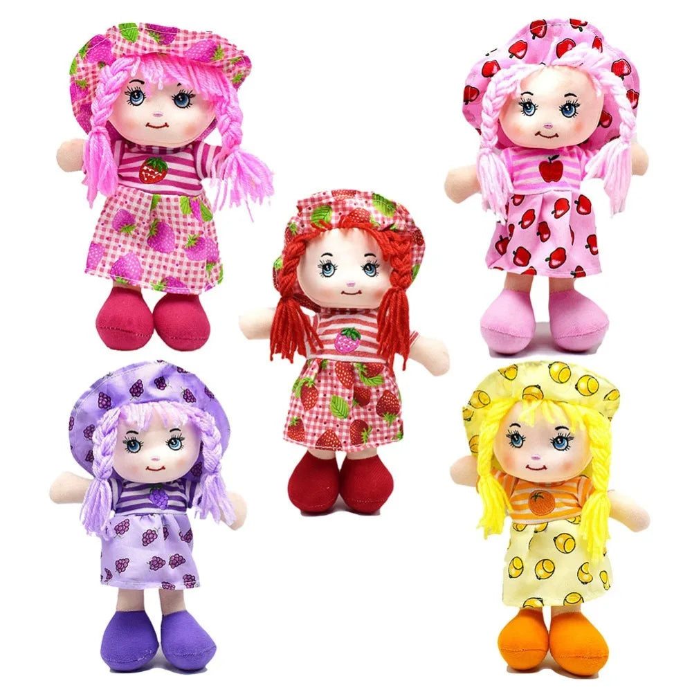 25cm Cartoon Kawaii Fruit Skirt Hat Rag Dolls Soft Cute Cloth  for Baby Pretend Play Girls Birthday Christmas Gifts