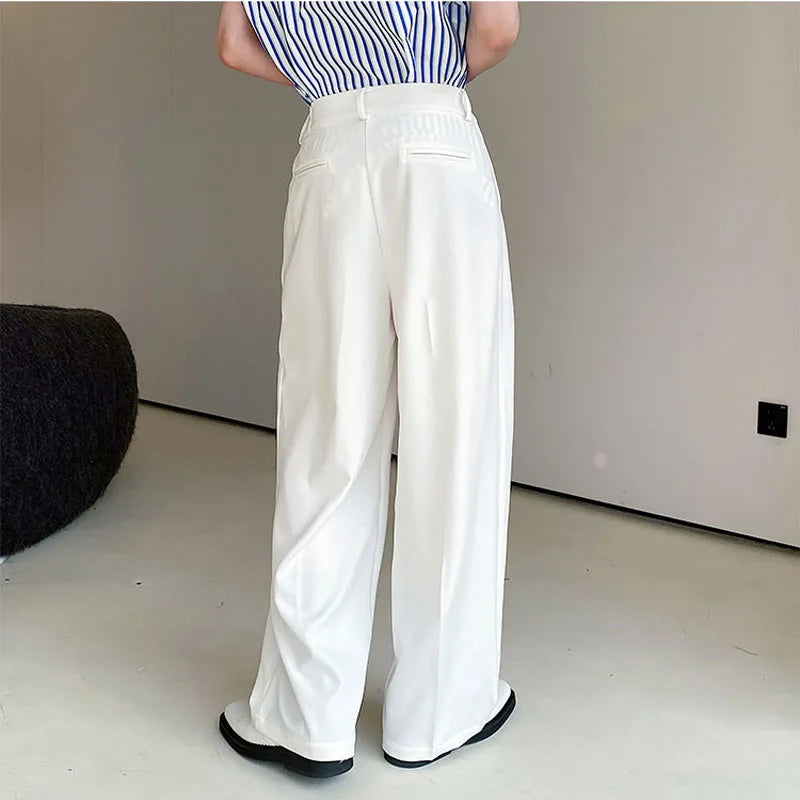 Men's Straight Loose Casual Wide Leg Suit Pant Male Chic Fashion Streetwear Vintage