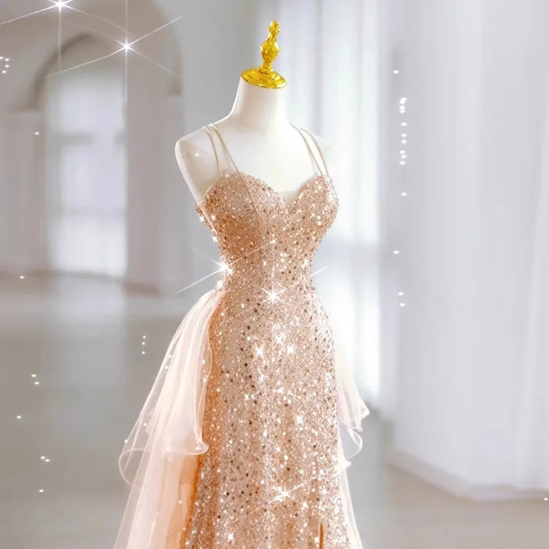 Homecoming Dresses: Party Dresses Slim Waist Sling Prom Dress