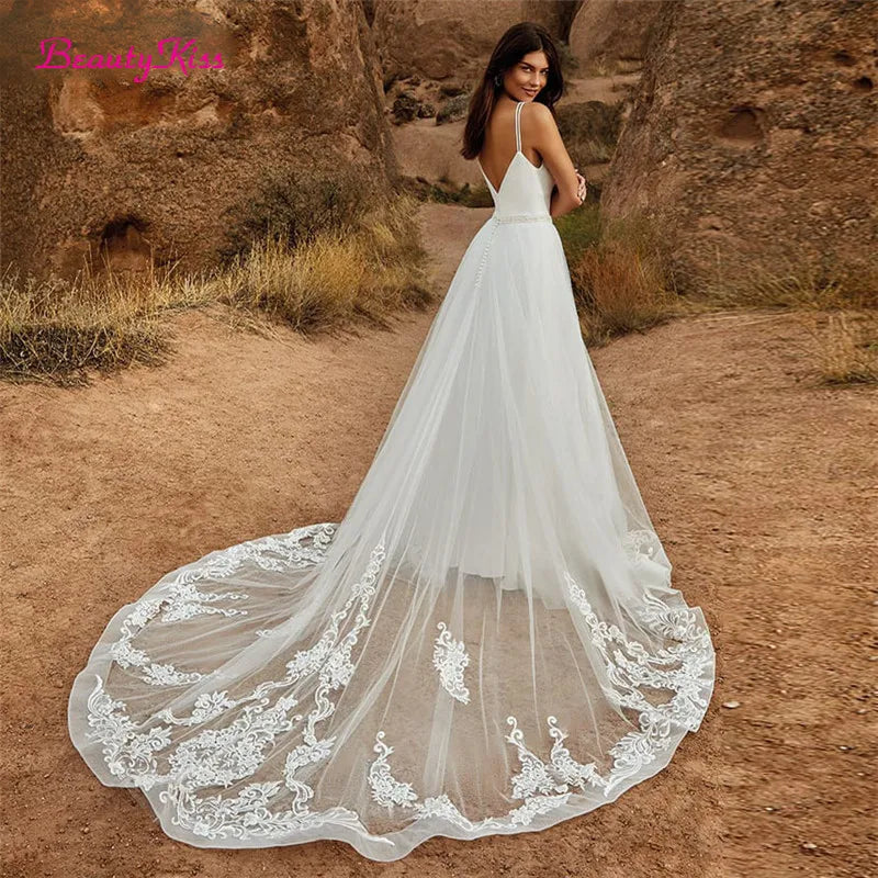 White Bridesmaid Dresses: Wedding Jumpsuit With Detachable Skirt Two Pieces