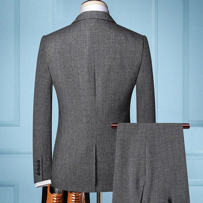 Jacket Vest Pants Retro Gentleman Classic Fashion Plaid Mens Formal Business Slim Suit 3Pces Set Groom Wedding Dress size 6XL