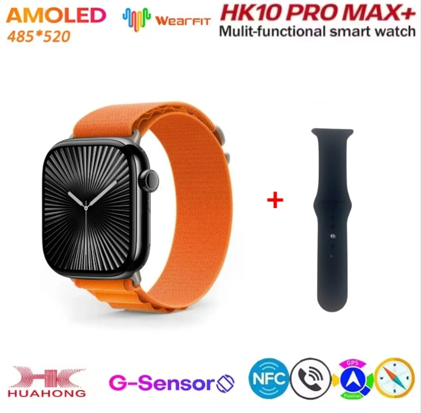 HK10 Pro Max  AMOLED Smart Watch Men WiFi Bluetooth Call ChatGPT Compass G-Sensor Photo Album Sport Smartwatch for Android IOS