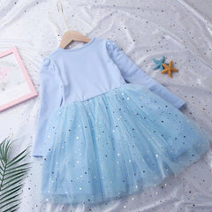 Fall Dresses for Girls Vestidos Frozen Elsa Dresses Birthday Party Long Sleeve Princess