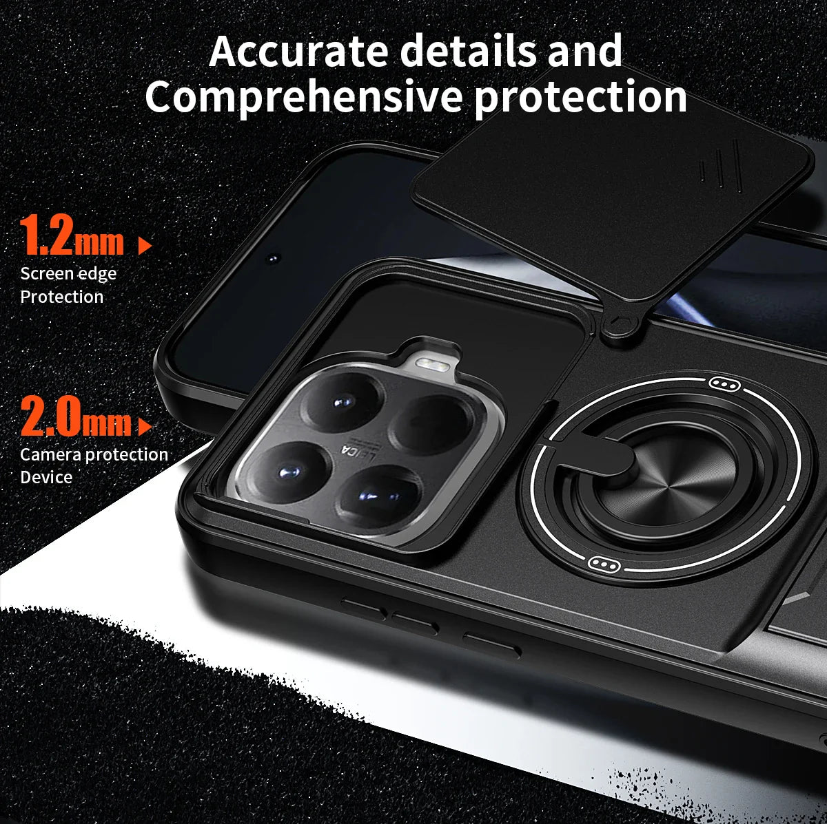 15T/15T Pro Armor Case For Xiaomi 15T Pro Case Shockproof Slide Lens Protector Phone Cover For Xiaomi 15T Case Fundas With Ring