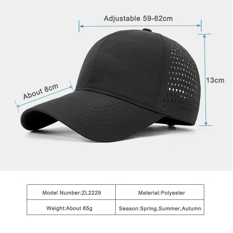 56-62cm Large Size Summer Baseball Cap Men Women Breathable Mesh Trucker Hat Snapback Cap Quick Dry Visor Outdoor Sports Sun Hat