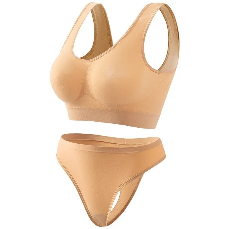 Seamless Bra Set Women Wireless Underwear Female Tanks Bra Low Rise