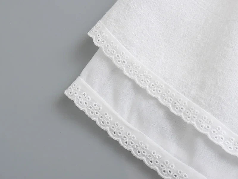 2022 Sexy White Spliced Embroidery Lace Bra Corset style Mini Dress Women Backless Party Skater Short Sling Robe Holiday