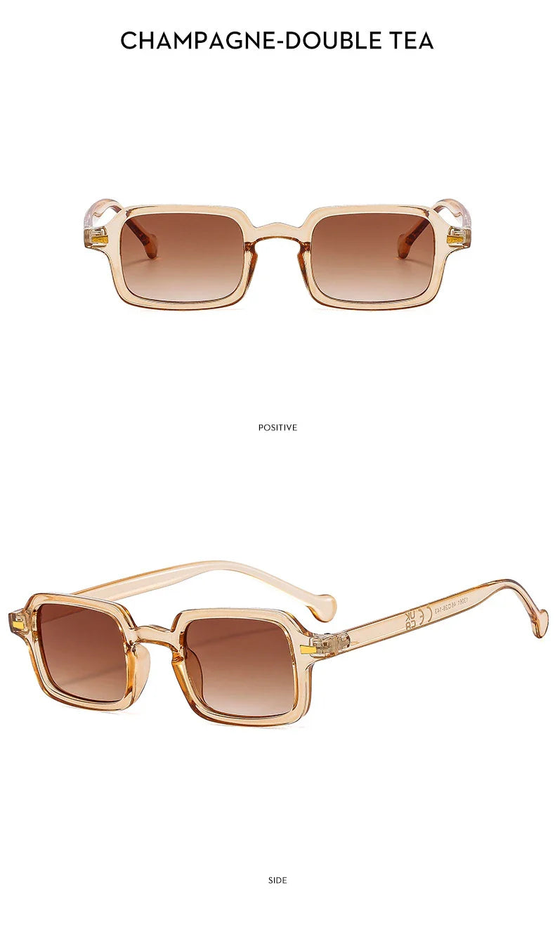 Fashion Luxurious Rectangle Sunglasses Women Oval Vintage Brand Designer Square Sun Glasses Men Shades Female Eyewear Anti-glare
