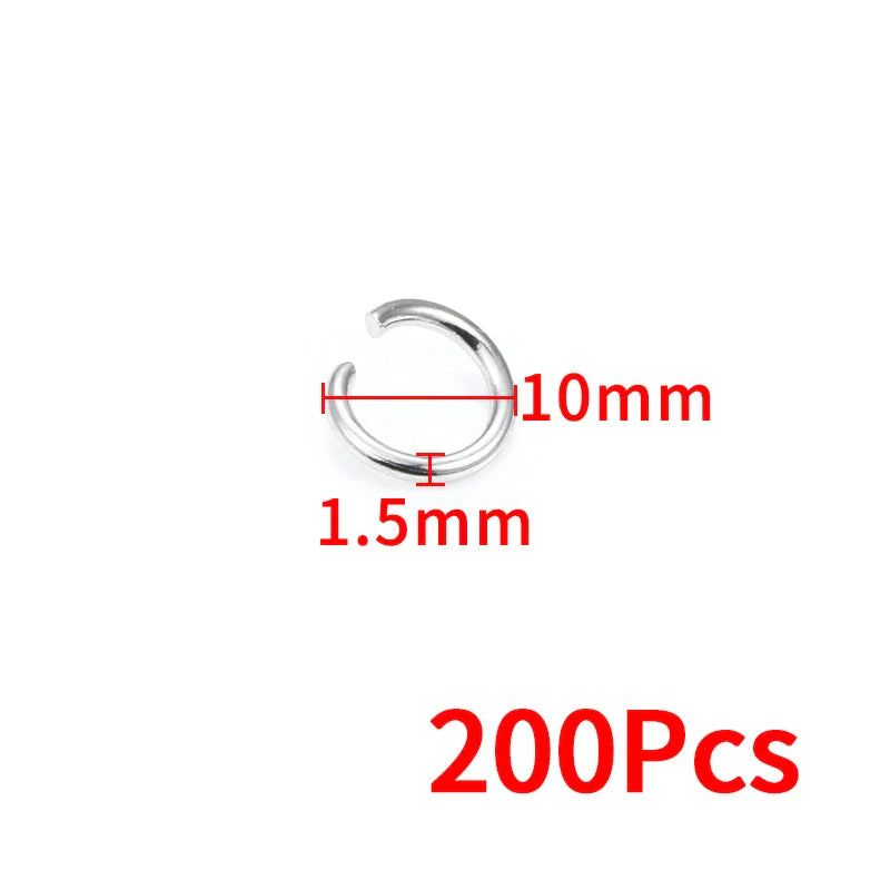 1.5mm Thick Stainless Steel Width 8mm 9mm 10mm 12mm  Open Jump Rings For Jewelry Making Supplies Accessories Findings Not Fade