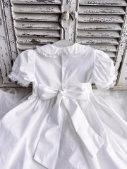 Kids Spanish Dress Girls Hand Made Smocking White Dress Baby Smocked