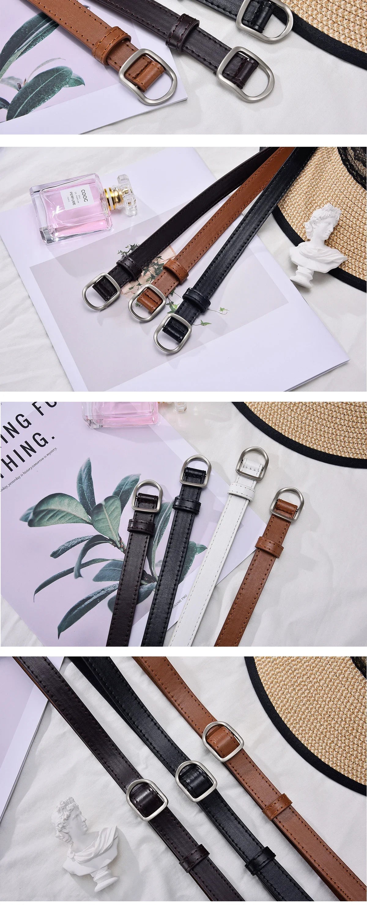 Men Belt Casual Simple Perforated Women'S Belt Paired With Jeans Men'S Belt Pu Leather Belt