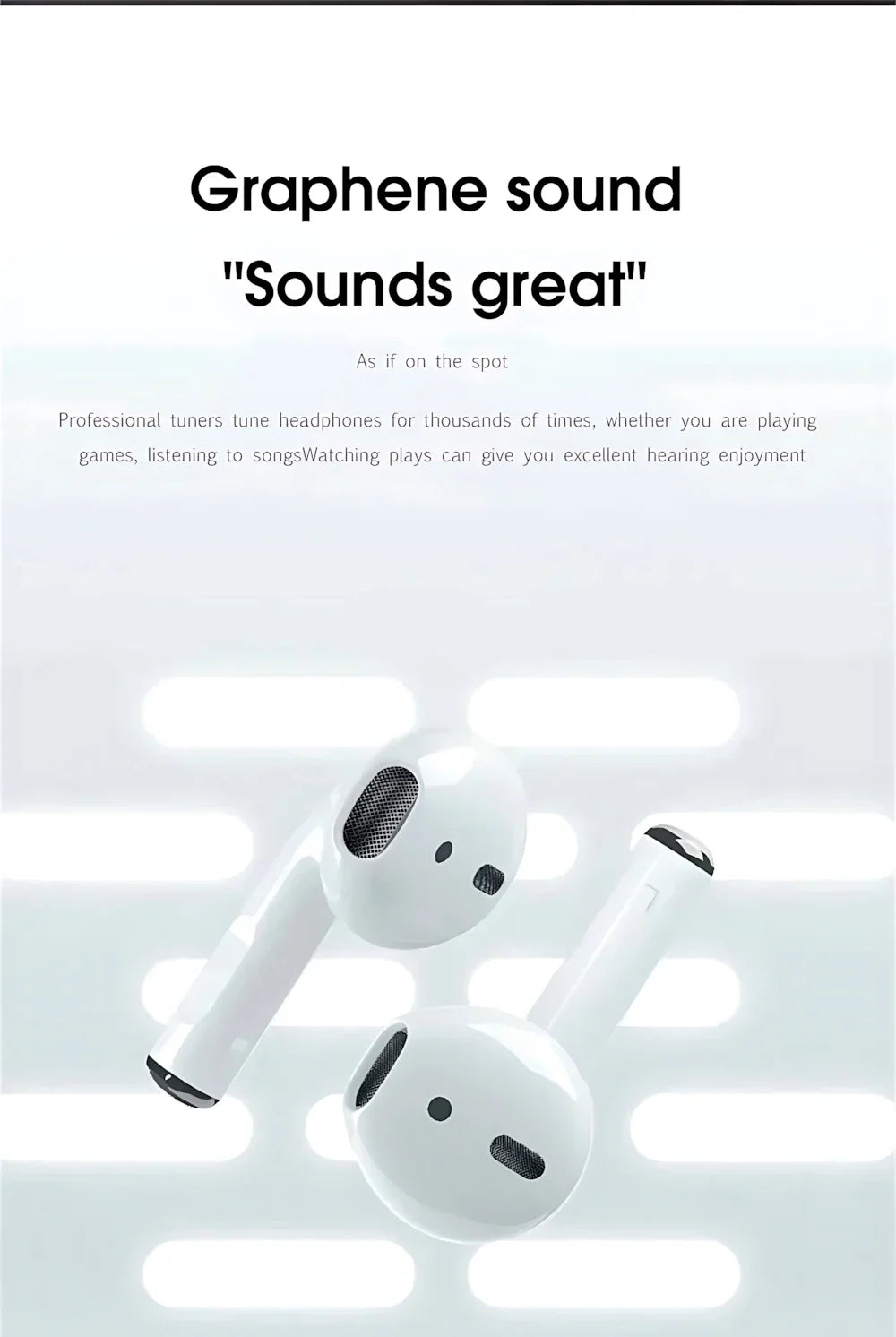 For Xiaomi Redmi Apple iPhone Samsung Google Wireless Bluetooth Earphone HiFi Stereo Headset Mic Noise Reduction Sports Earbuds