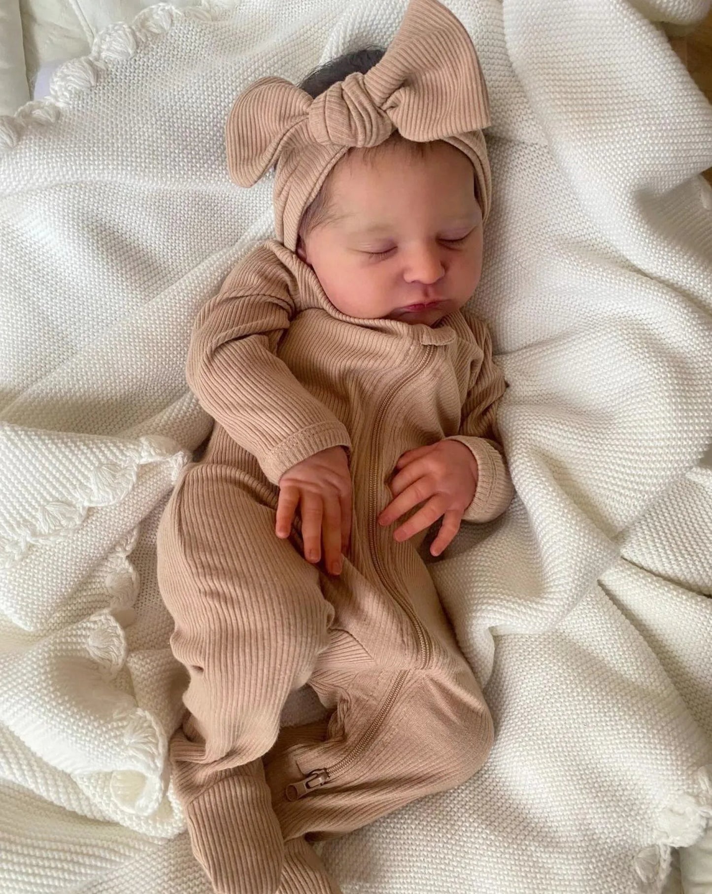 BZDOLL 3D-painting Skin with Visible Veins 50CM Soft Silicone Asleep Laura Silicone Reborn Baby Doll Toy Girl 20Inch Like Real