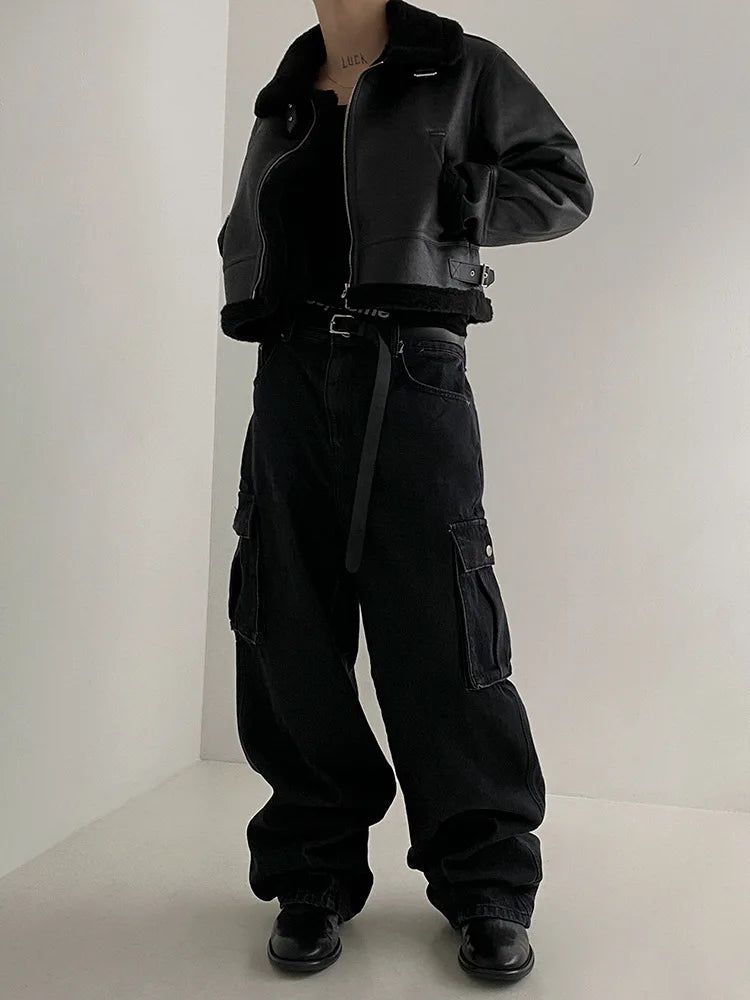One-piece Cotton-padded Coat Men's Winter Korean-style Loose Suede Deer Jacket