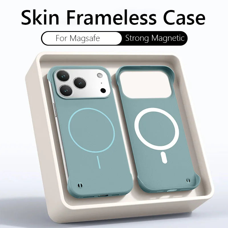 For iPhone 17 Magsafe Frameless Magnetic Wireless Charging Phone Case For iPhone 17 Air Pro Max Slim Hard Back Cover