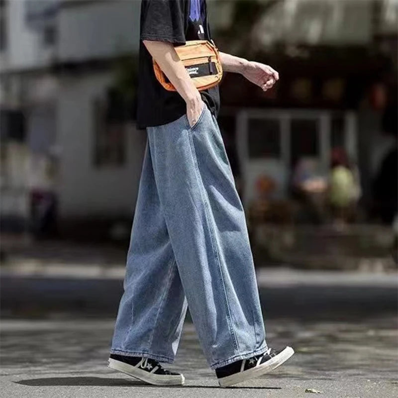 Men Jeans Wide Leg Denim Cargo jean pants Loose Straight Baggy Men's Jeans