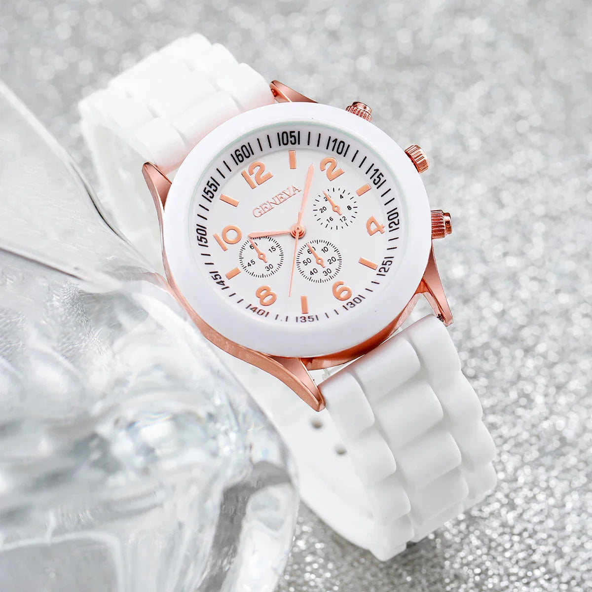 2/3PCS Women Watches Fashion Arabic Dial Silicone Band Quartz Watch Set（Without Box）