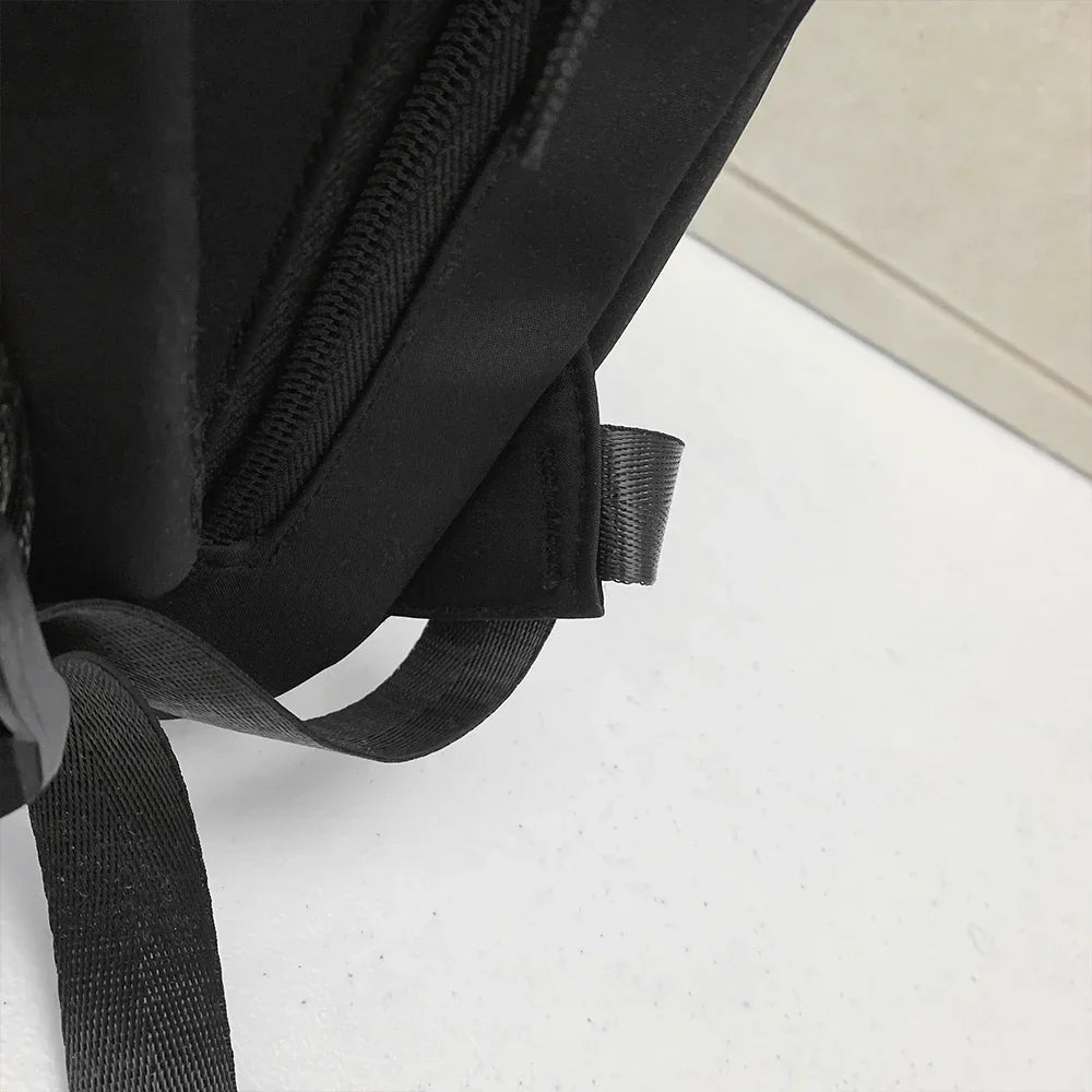 Large Capacity Solid Color Student Backpack Junior and high school simple black travel backpack