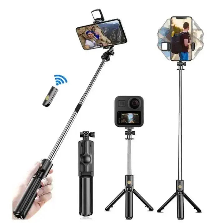 Roreta Wireless Tripod Stand Selfie Stick with Light Bluetooth Remote Control Extendable