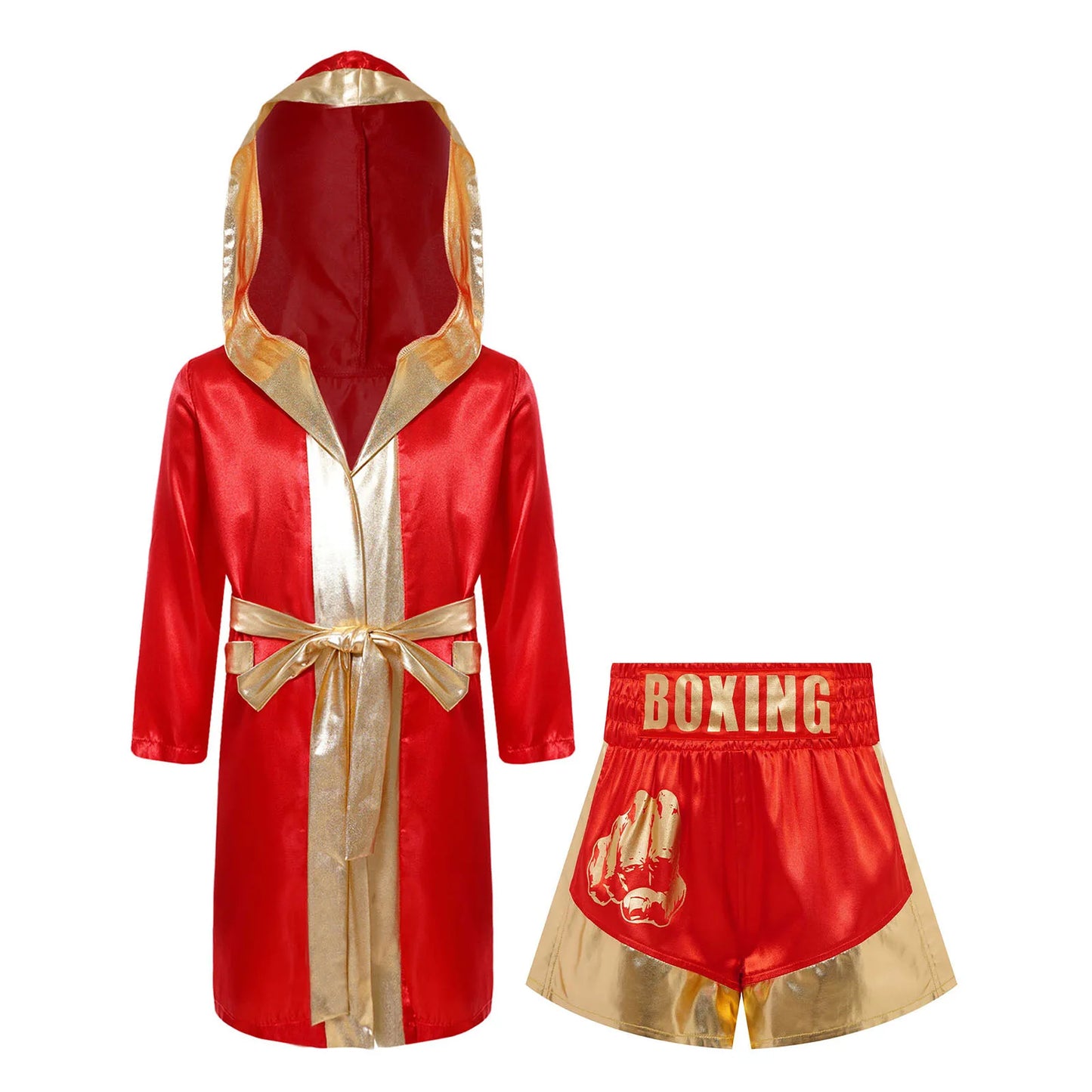 Muay Thai Outfit for Boys Girls Children Clothes Sets Boxing Outfit Satin Fighting Training Cosutmes Kids Boxer Robes suits