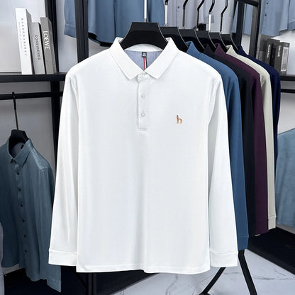 Premium Brand Quality Men's Polo Shirt Autumn Fashion Cartoon Embroid Long Sleeve Exquisite Lapel T-Shirt Business Menswear Top