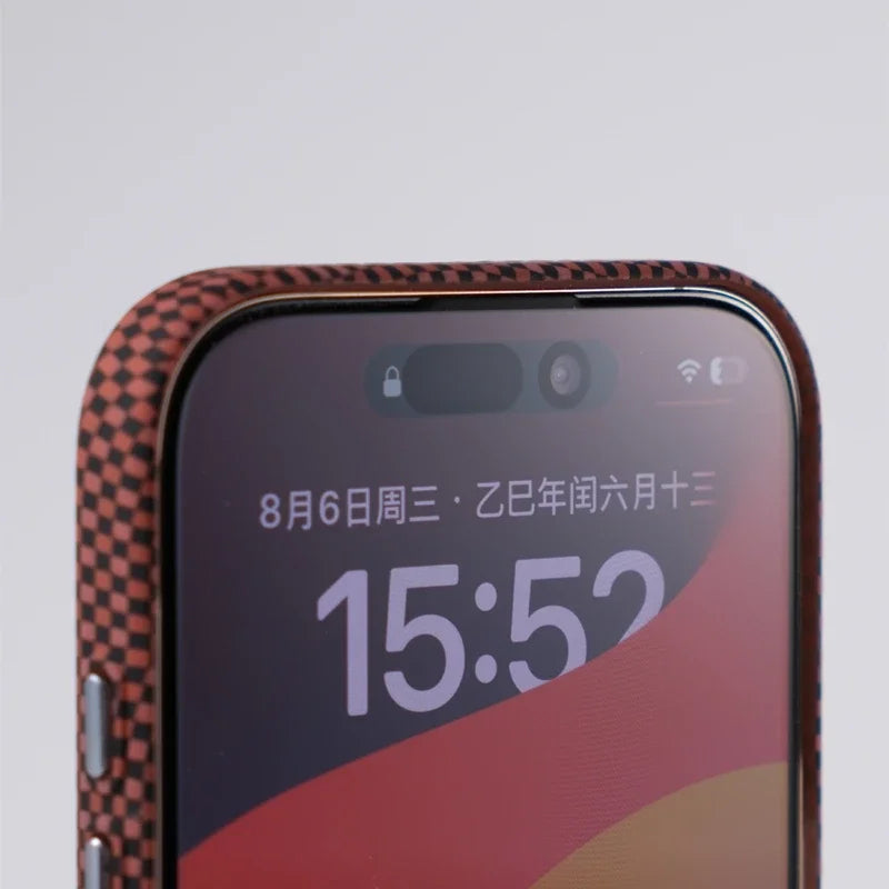 Magnetic Pixel Grid Texture Phone Case for IPhone 17 16E 15 14 Pro Max Metal Lens Buttons Slim Hard Protect Cover