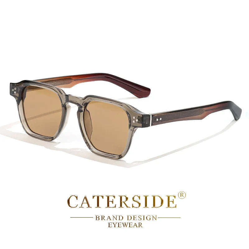 CATERSIDE Square Fashion Sunglasses Men Core Insert Temple Luxury Brand Sun Glasses Women Travel Beach Party Festival Gifts