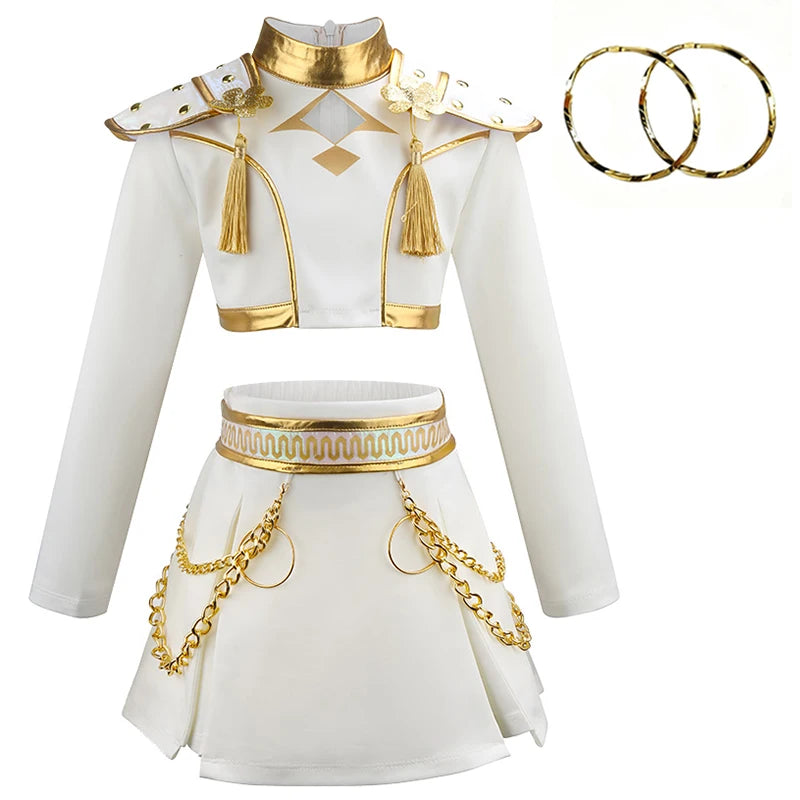 3PS Children's Girls Dance Performance Set Carnival Cosplay Costume Set Halloween Party Set Carnival Costumes 3-10 Years Old