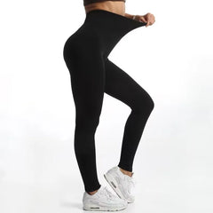 Pure Colors Slim Fit Black Casual Pencil Pants Women's Workout Seamless Yoga