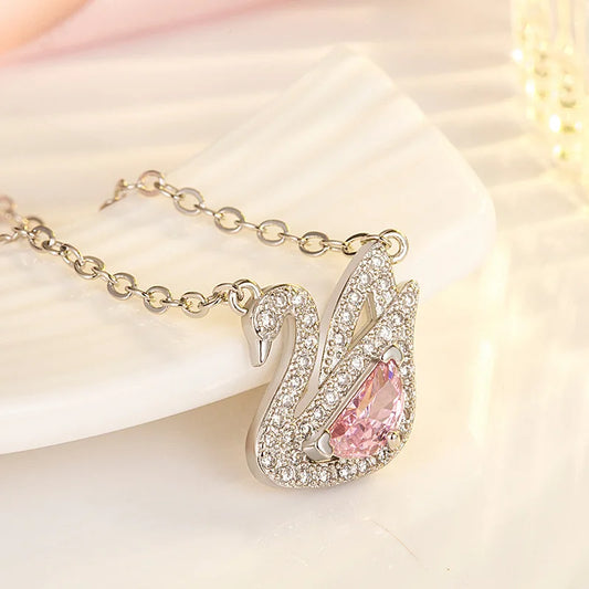 Stylish Zinc Alloy Swan Pendant Female Simple Generous Fresh Elegant Necklace