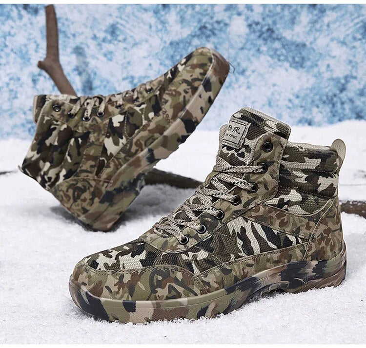 Winter Camouflage Snow Boots Men Thickening Cold Proof Warm and Plush