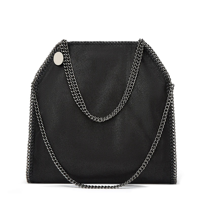 Designer's retro braided chain environmental microfiber handbag Women