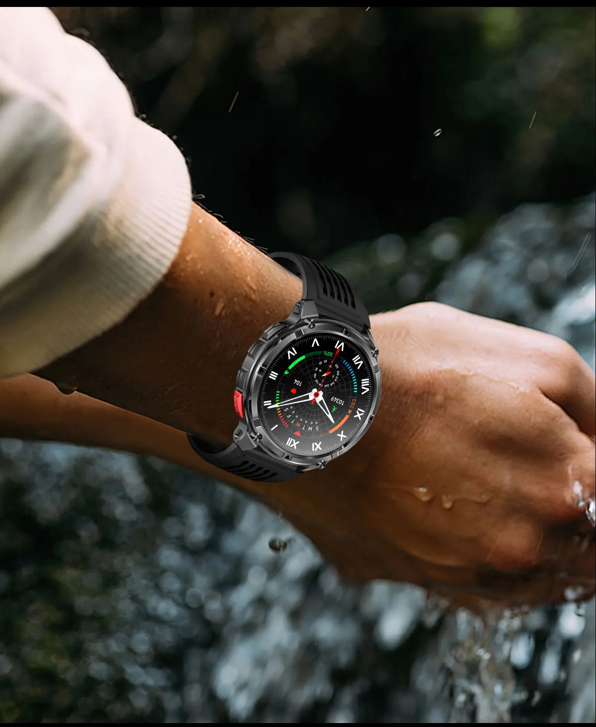New Military T-Rex3 Ultra 1100mAh Battery Smart Watch 5 ATM Waterproof 1.7"AOD Compass GPS Sports tracker Outdoors Smartwatches