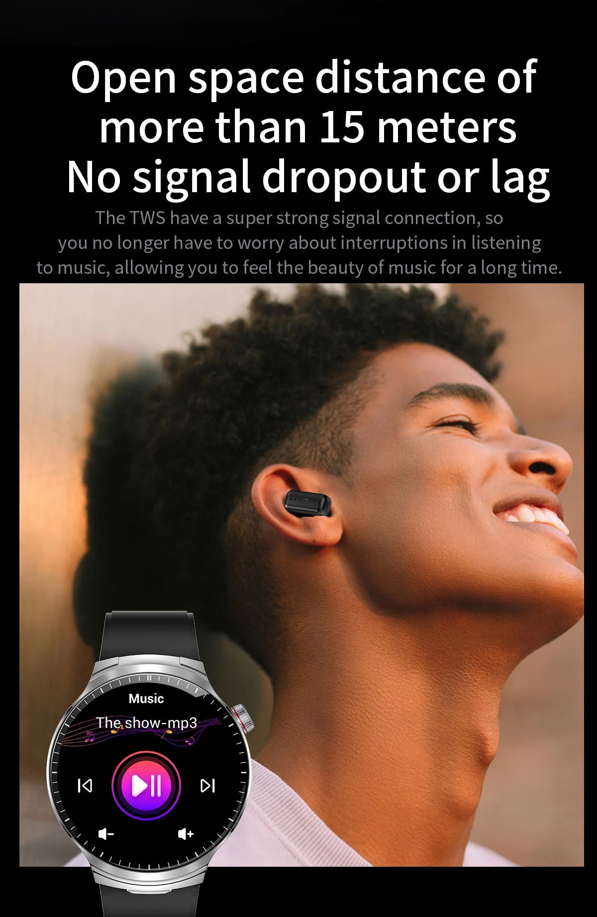 LIGE 2025 New TWS 2-In-1 Headset Smart Watch 1.85" Bluetooth Call Men Earphone Smartwatch Heart Rate Health Monitor Music Watch