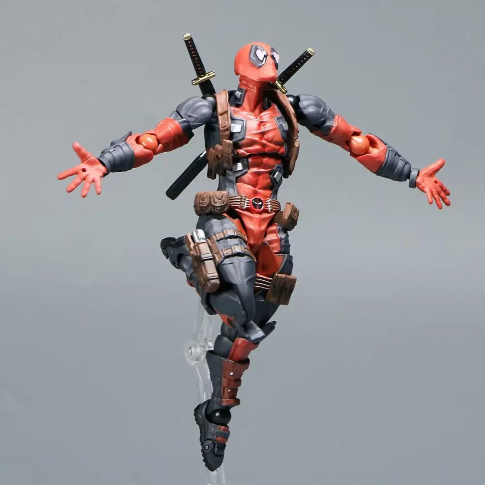 AMAZING YAMAGUCHI Deadpool & Wolverine 2.0 Grey Action Figure Mutants Joint Movable KAIYODO Wade Model Movie Toys for Kids Gift