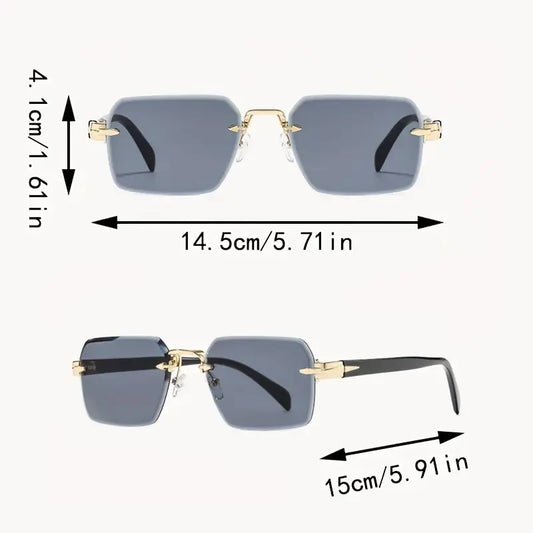 1pc Unisex Multicolor Casual Personality Retro Rimless Square Glasses For Daily Life Outdoor Vacation Beach Street-Photography