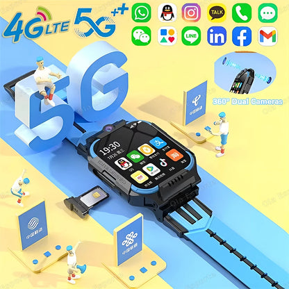 5G Kids Smart Watch SOS GPS Location Sim Card Call Child SmartWatch Camera Video Call Waterproof Watch Boys Girls Children Gift